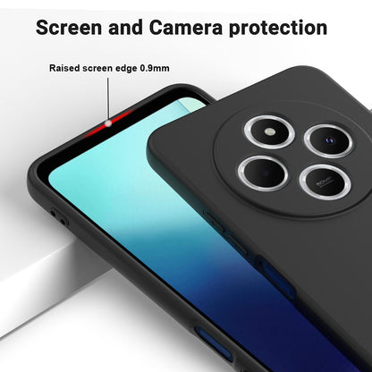 For Redmi 17C 4G 171mm Solid Color Liquid Silicone Dropproof Full Coverage Phone Case - Black - EDA006707135D