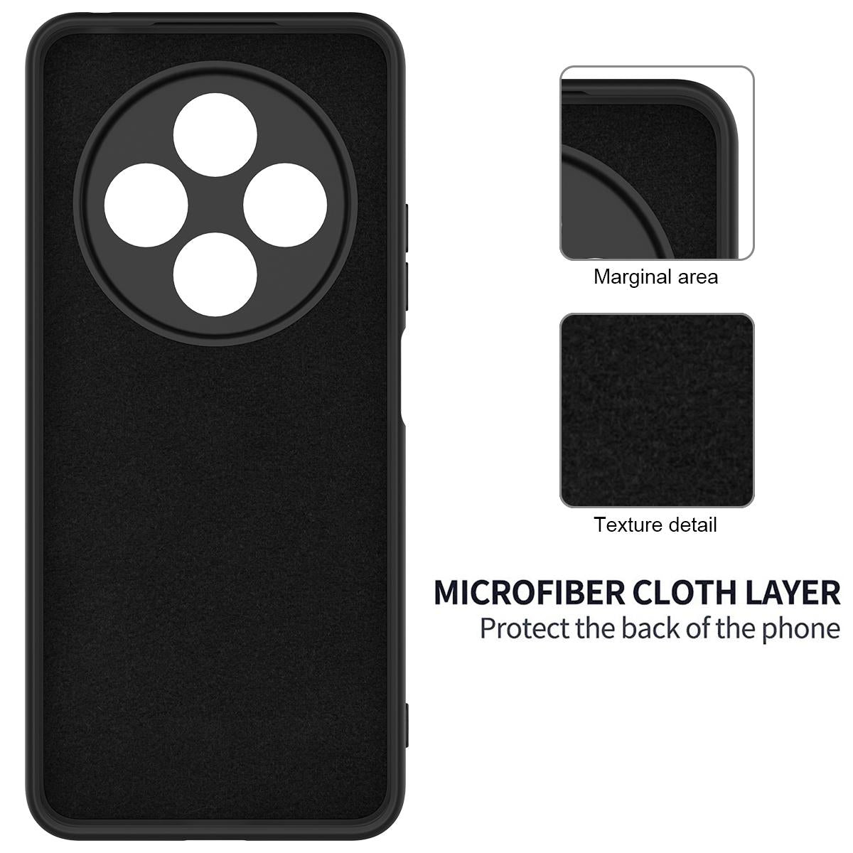 For Redmi 17C 4G 171mm Solid Color Liquid Silicone Dropproof Full Coverage Phone Case - Black - EDA006707135D