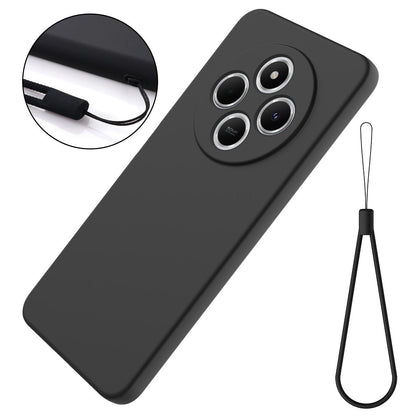 For Redmi 17C 4G 171mm Solid Color Liquid Silicone Dropproof Full Coverage Phone Case - Black - EDA006707135D