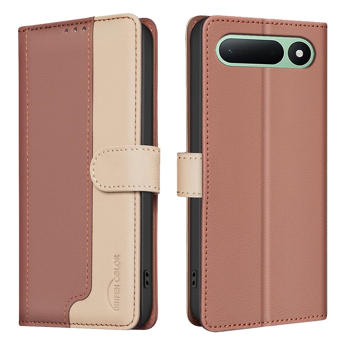 For Tecno Spark 50 5G Color Matching RFID Anti-theft Leather Phone Case - Brown - EDA006707523B