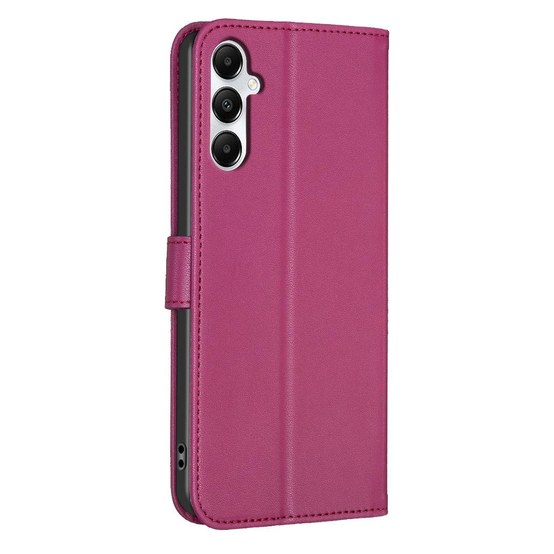 For Galaxy S26 FE 5G Four-leaf Embossed Leather Phone Case - Rose Red - EDA006707804A