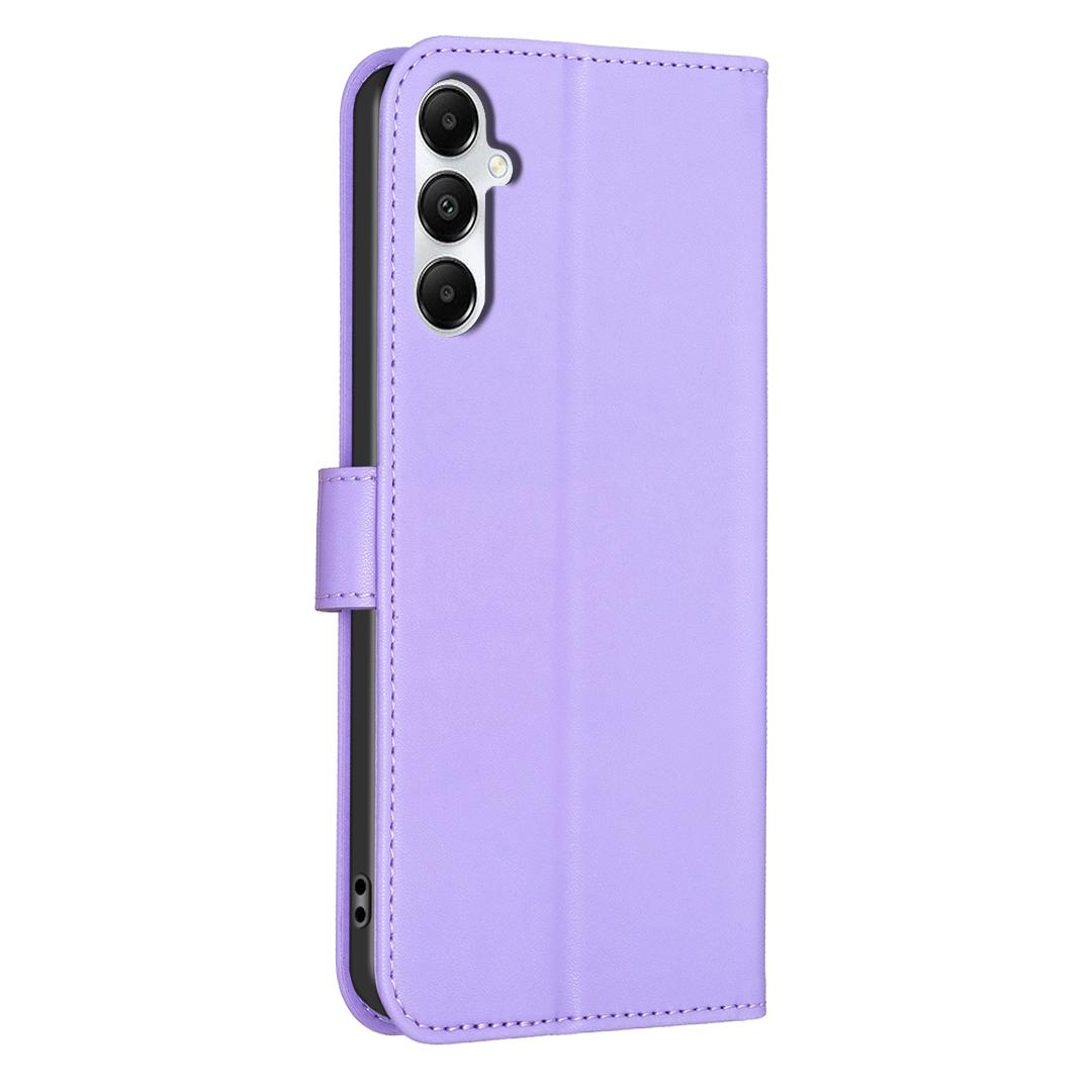For Galaxy S26 FE 5G Four-leaf Embossed Leather Phone Case - Purple - EDA006707804D