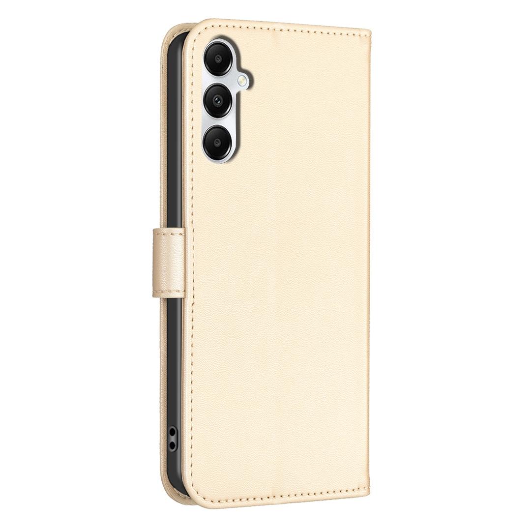 For Galaxy S26 FE 5G Four-leaf Embossed Leather Phone Case - Gold - EDA006707804E