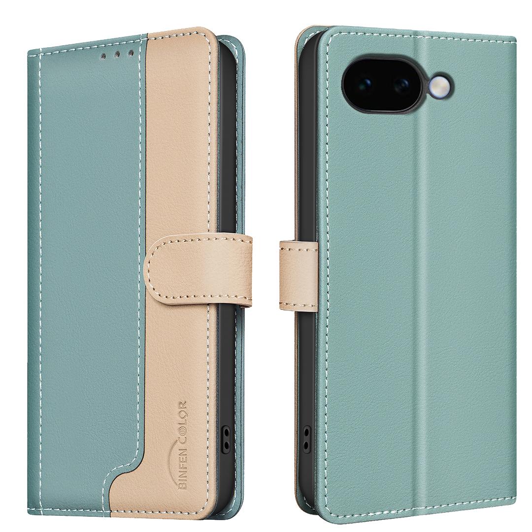 For Google Pixel 11a Color Matching RFID Anti-theft Leather Phone Case - Green - EDA006708209A