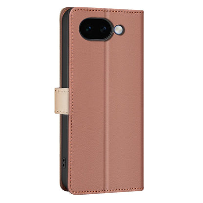 For Google Pixel 11a Color Matching RFID Anti-theft Leather Phone Case - Brown - EDA006708209B
