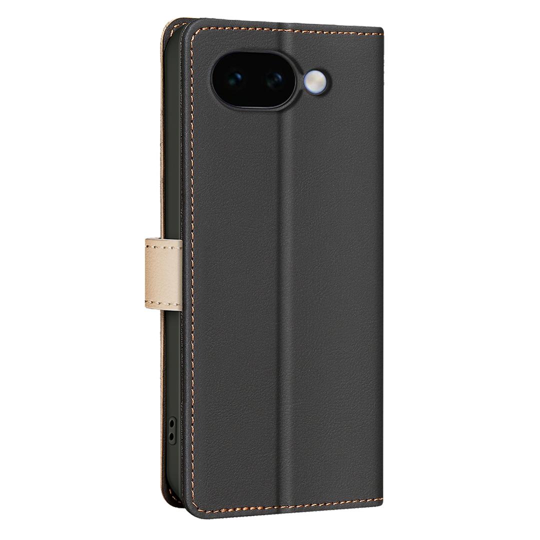 For Google Pixel 11a Color Matching RFID Anti-theft Leather Phone Case - Black - EDA006708209C
