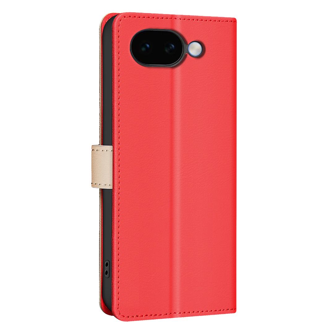 For Google Pixel 11a Color Matching RFID Anti-theft Leather Phone Case - Red - EDA006708209D