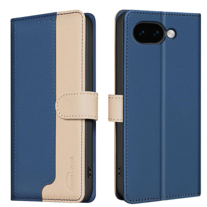 For Google Pixel 11a Color Matching RFID Anti-theft Leather Phone Case - Blue - EDA006708209E
