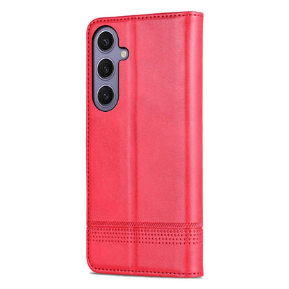 For Galaxy S26 FE 5G AZNS Magnetic Calf Texture Flip Leather Phone Case(Red)
