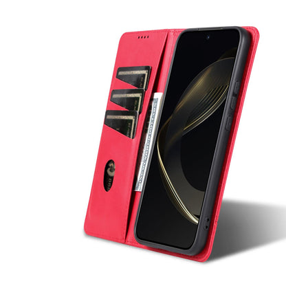 For Galaxy S26 FE 5G AZNS Magnetic Calf Texture Flip Leather Phone Case(Red)