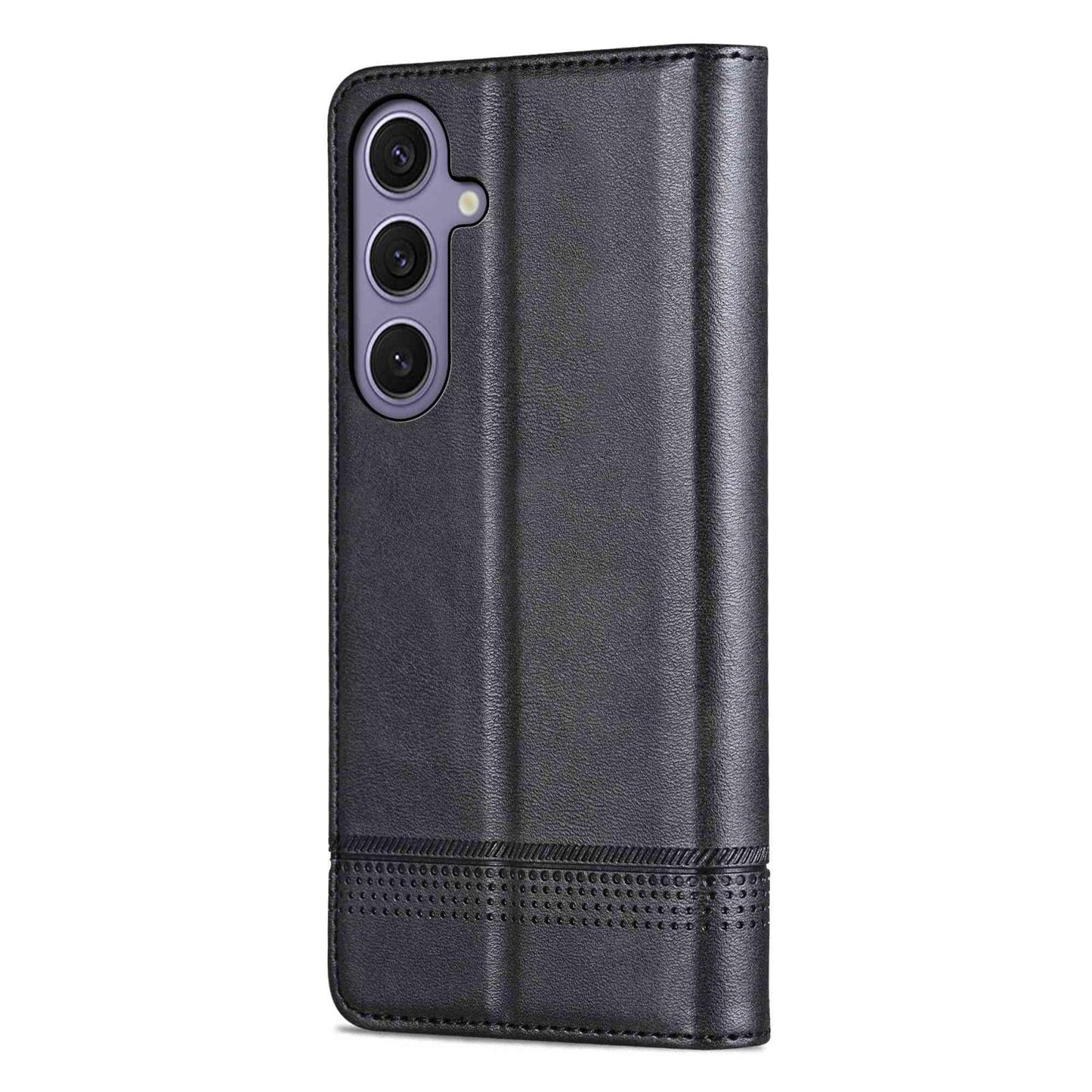 For Galaxy S26 FE 5G AZNS Magnetic Calf Texture Flip Leather Phone Case(Black)