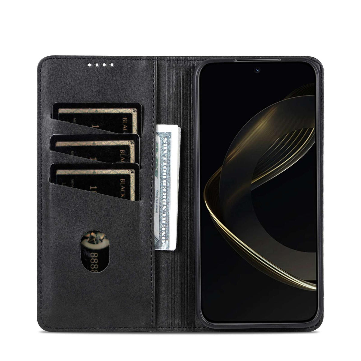 For Galaxy S26 FE 5G AZNS Magnetic Calf Texture Flip Leather Phone Case - Black - EDA006708810B