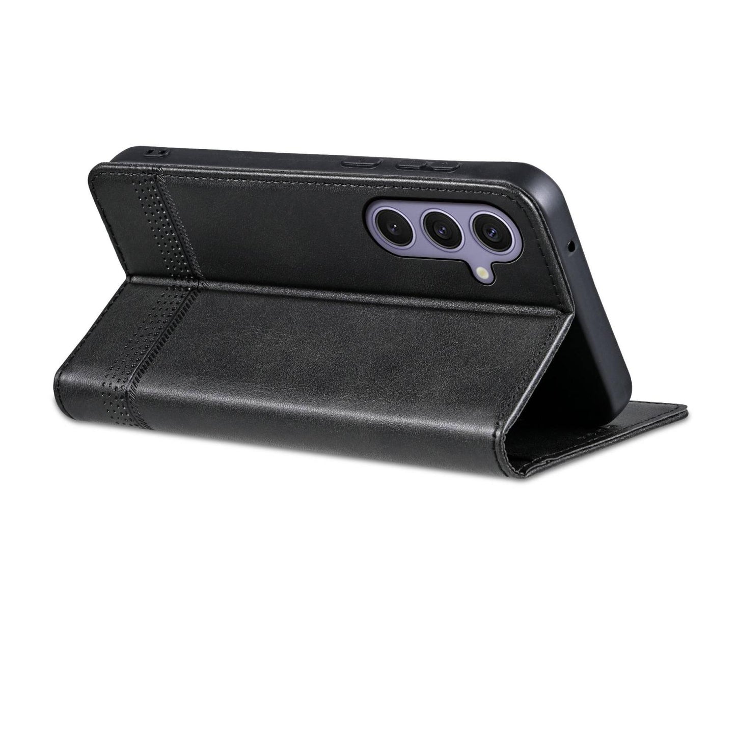 For Galaxy S26 FE 5G AZNS Magnetic Calf Texture Flip Leather Phone Case(Black)