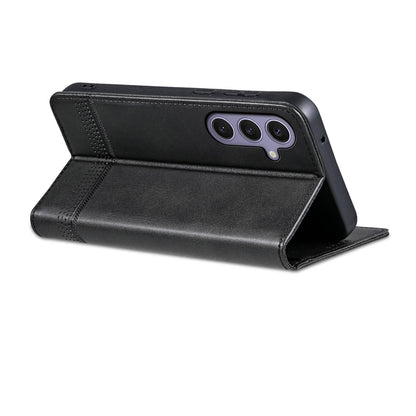 For Galaxy S26 FE 5G AZNS Magnetic Calf Texture Flip Leather Phone Case(Black)