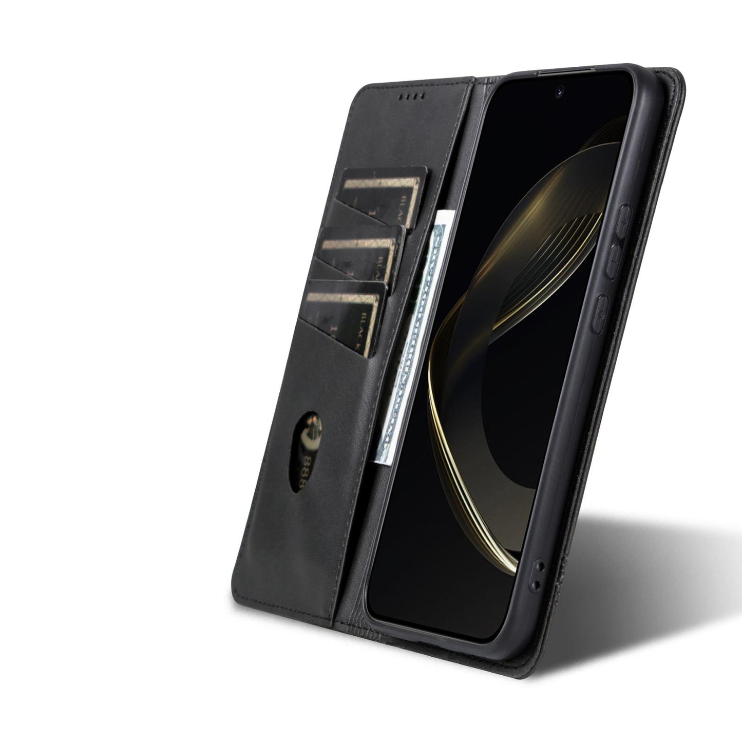 For Galaxy S26 FE 5G AZNS Magnetic Calf Texture Flip Leather Phone Case(Black)