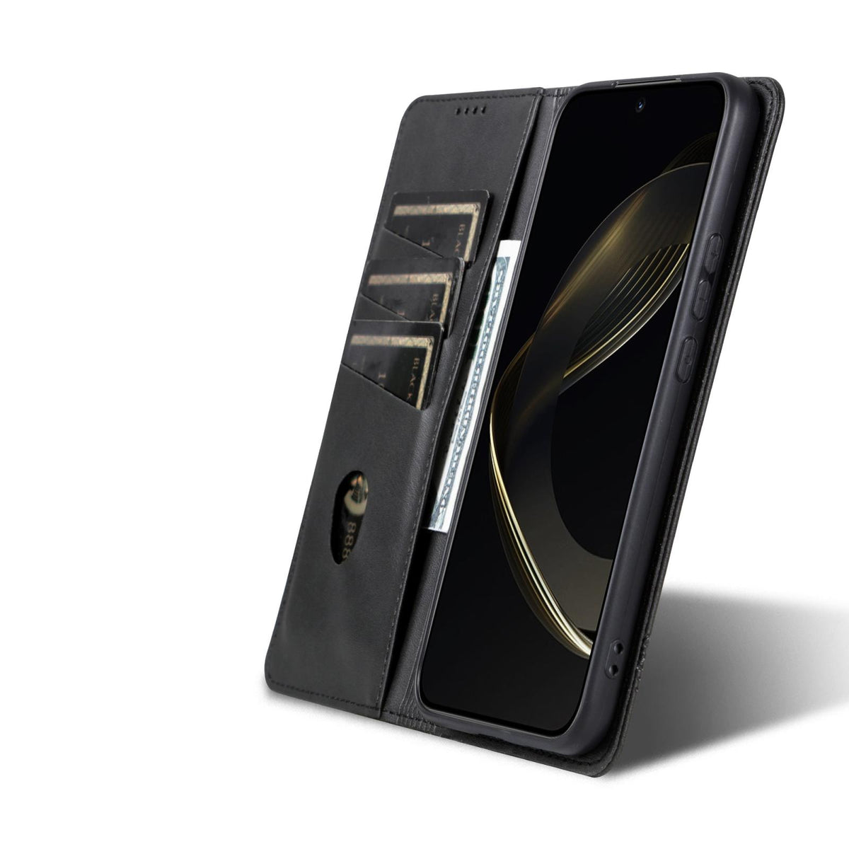 For Galaxy S26 FE 5G AZNS Magnetic Calf Texture Flip Leather Phone Case - Black - EDA006708810B