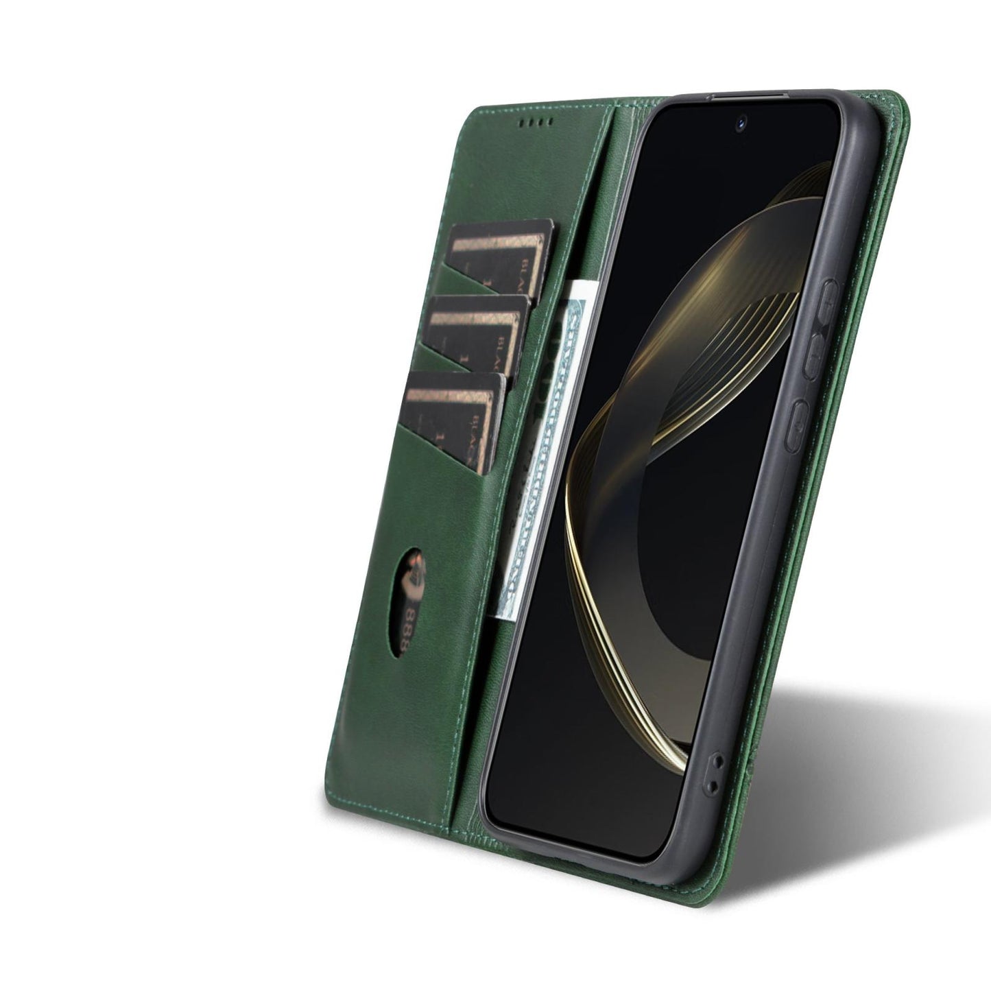 For Galaxy S26 FE 5G AZNS Magnetic Calf Texture Flip Leather Phone Case(Dark Green)