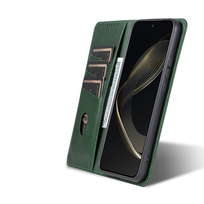 For Galaxy S26 FE 5G AZNS Magnetic Calf Texture Flip Leather Phone Case(Dark Green)