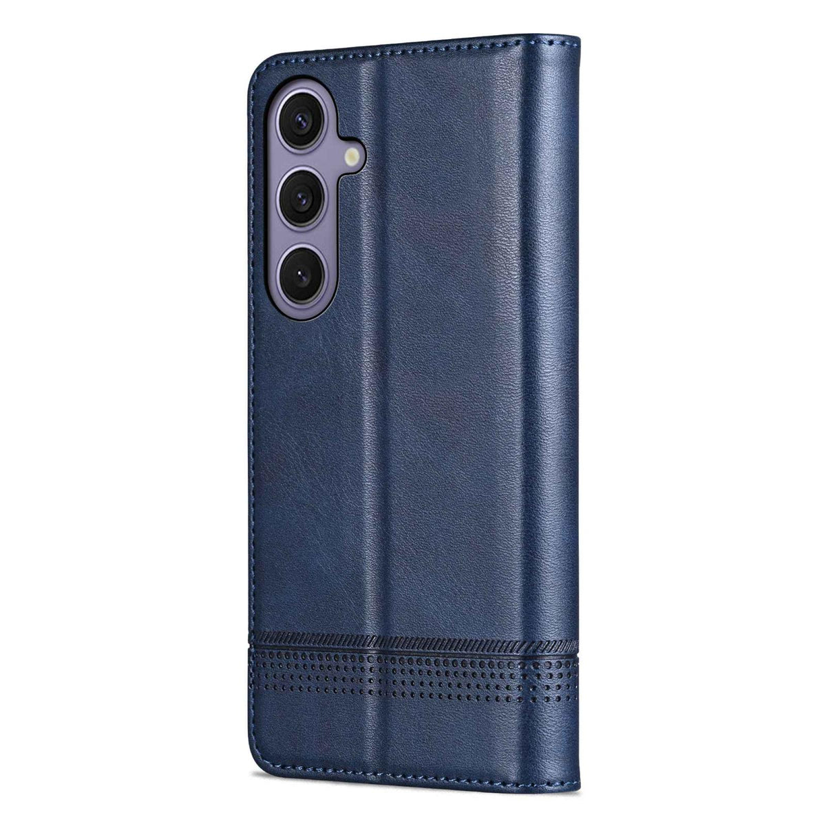 For Galaxy S26 FE 5G AZNS Magnetic Calf Texture Flip Leather Phone Case - Dark Blue - EDA006708810D