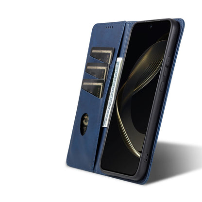 For Galaxy S26 FE 5G AZNS Magnetic Calf Texture Flip Leather Phone Case(Dark Blue)