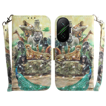 For Redmi Turbo 4 Pro / Xiaomi Poco F7 3D Colored Flip Leather Phone Case - Zoo - EDA006710717B