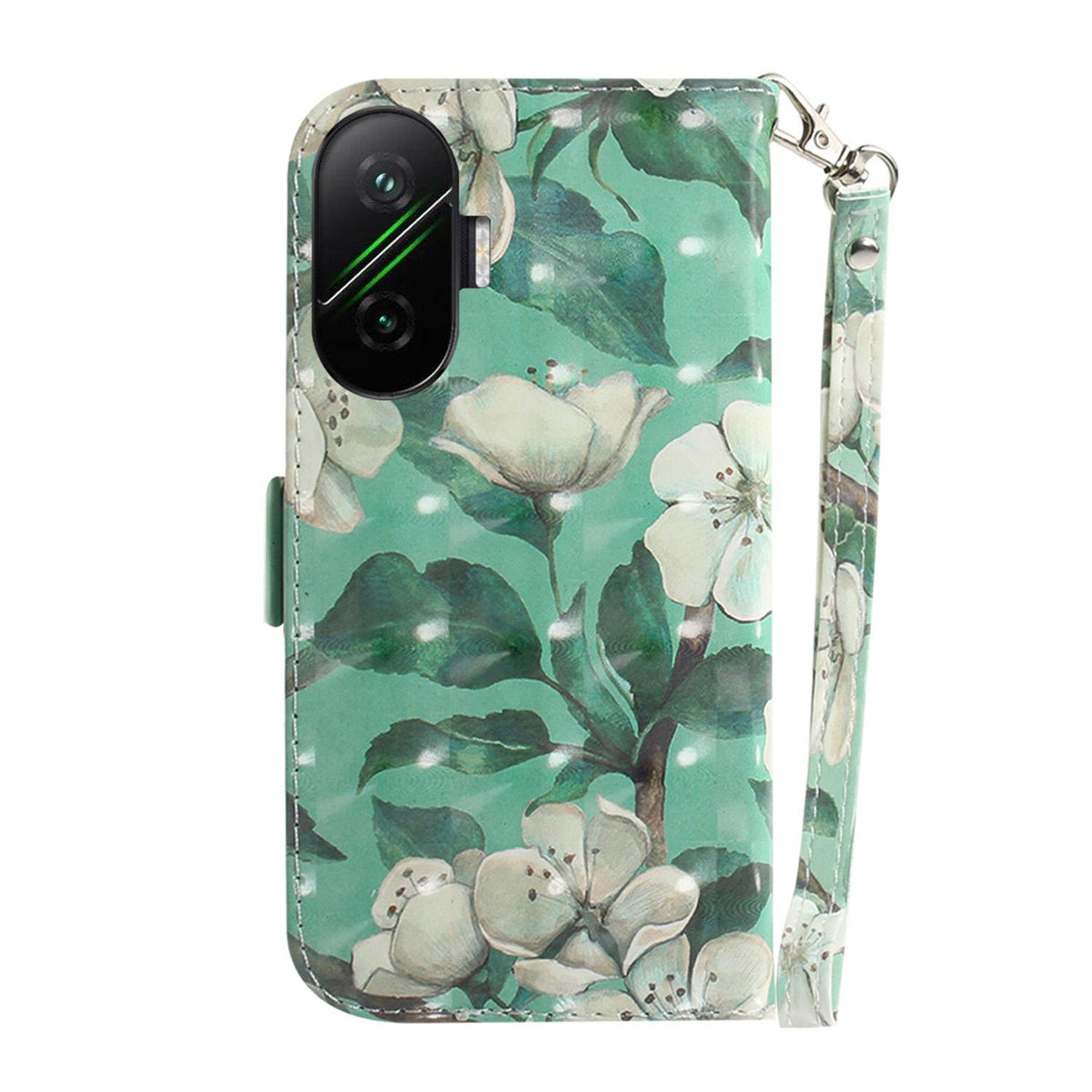 For Redmi Turbo 4 Pro / Xiaomi Poco F7 3D Colored Flip Leather Phone Case - Watercolor Flower - EDA006710717C