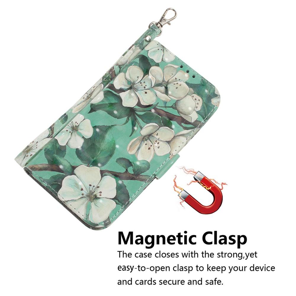 For Redmi Turbo 4 Pro / Xiaomi Poco F7 3D Colored Flip Leather Phone Case - Watercolor Flower - EDA006710717C