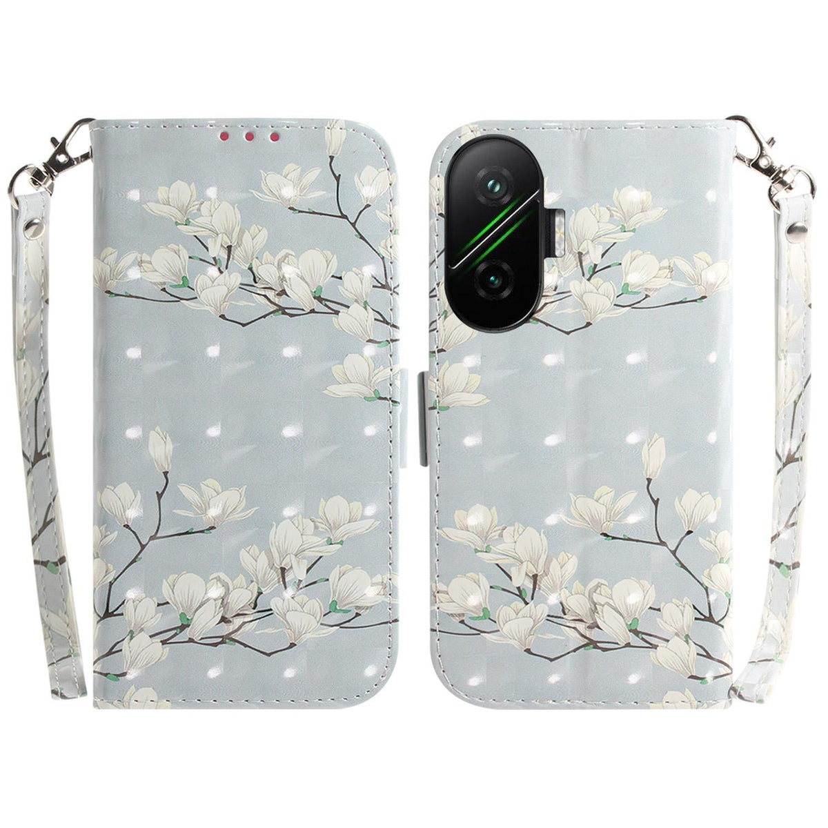 For Redmi Turbo 4 Pro / Xiaomi Poco F7 3D Colored Flip Leather Phone Case - Magnolia - EDA006710717D