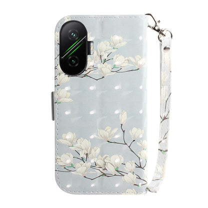 For Redmi Turbo 4 Pro / Xiaomi Poco F7 3D Colored Flip Leather Phone Case - Magnolia - EDA006710717D