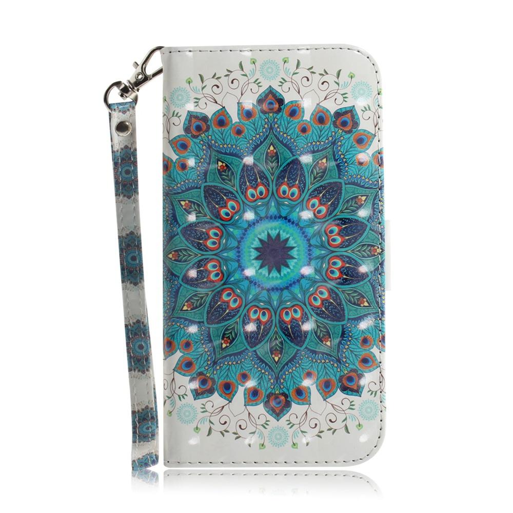 For Redmi Turbo 4 Pro / Xiaomi Poco F7 3D Colored Flip Leather Phone Case - Peacock Wreath - EDA006710717E