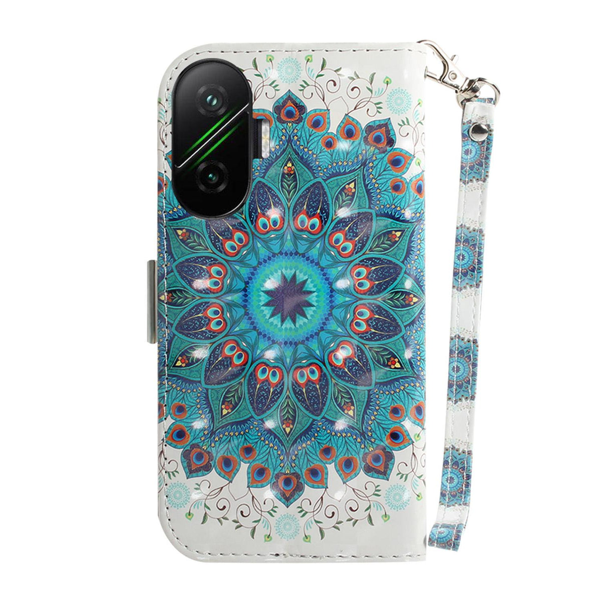 For Redmi Turbo 4 Pro / Xiaomi Poco F7 3D Colored Flip Leather Phone Case - Peacock Wreath - EDA006710717E