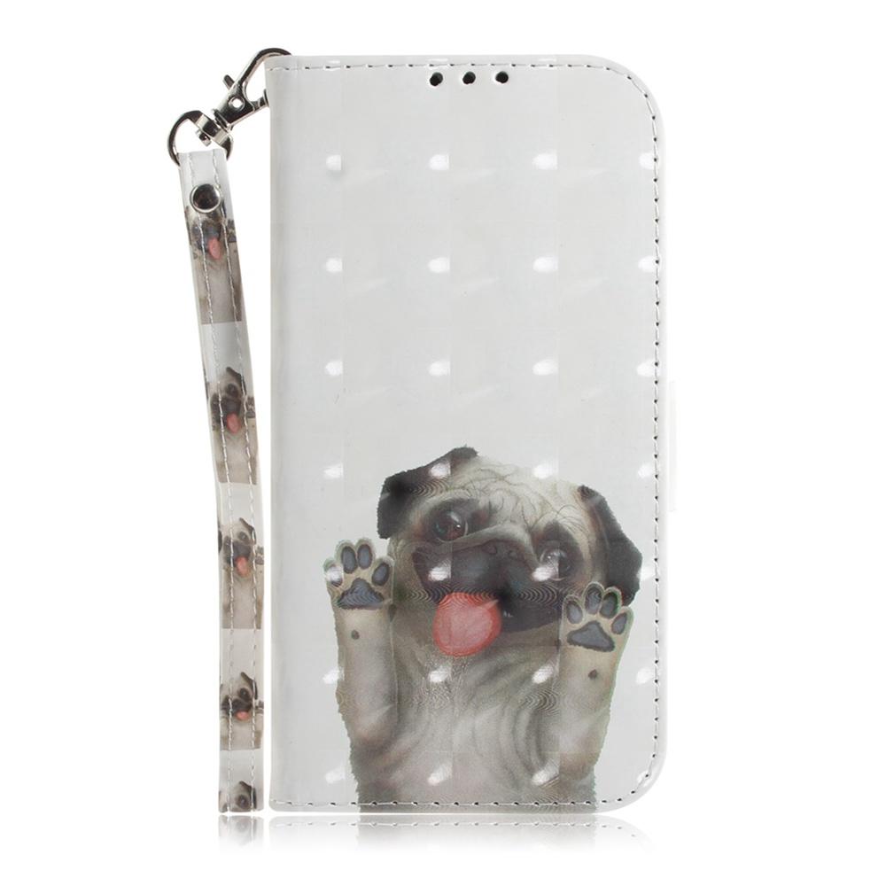 For Redmi Turbo 4 Pro / Xiaomi Poco F7 3D Colored Flip Leather Phone Case - Pug - EDA006710717G