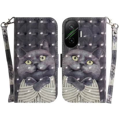 For Redmi Turbo 4 Pro / Xiaomi Poco F7 3D Colored Flip Leather Phone Case - Hug Cat - EDA006710717H