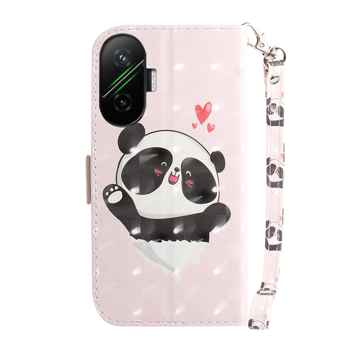 For Redmi Turbo 4 Pro / Xiaomi Poco F7 3D Colored Flip Leather Phone Case - Heart Panda - EDA006710717J