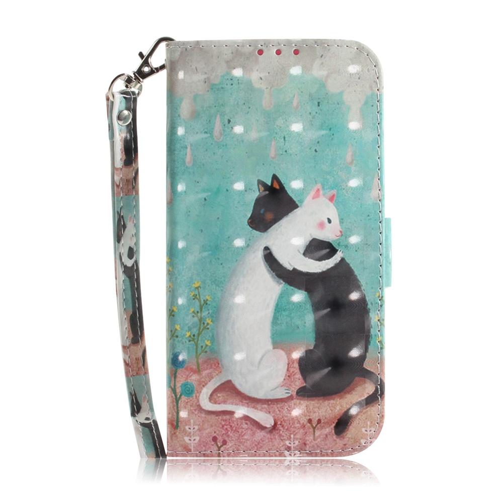 For Redmi Turbo 4 Pro / Xiaomi Poco F7 3D Colored Flip Leather Phone Case - Black White Cat - EDA006710717K