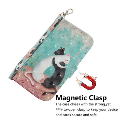 For Redmi Turbo 4 Pro / Xiaomi Poco F7 3D Colored Flip Leather Phone Case - Black White Cat - EDA006710717K