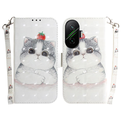 For Redmi Turbo 4 Pro / Xiaomi Poco F7 3D Colored Flip Leather Phone Case - Cute Cat - EDA006710717L