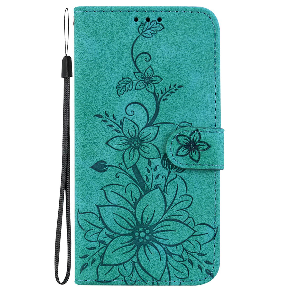 For Redmi Note 17 Pro Max / Note 17 Pro+ 5G Lily Embossed Leather Phone Case - Green - EDA006711027A