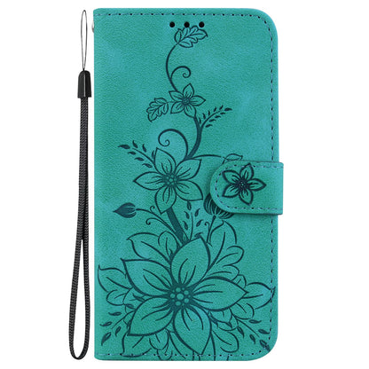 For Redmi Note 17 Pro Max / Note 17 Pro+ 5G Lily Embossed Leather Phone Case - Green - EDA006711027A