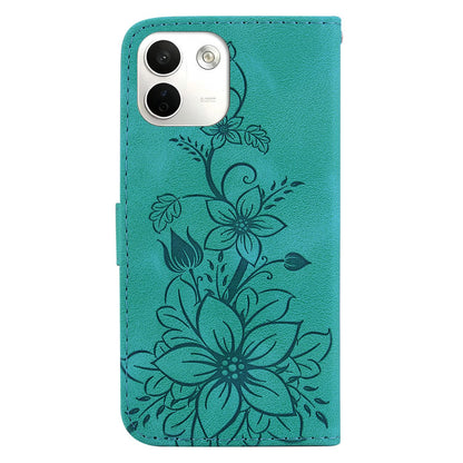 For Redmi Note 17 Pro Max / Note 17 Pro+ 5G Lily Embossed Leather Phone Case - Green - EDA006711027A