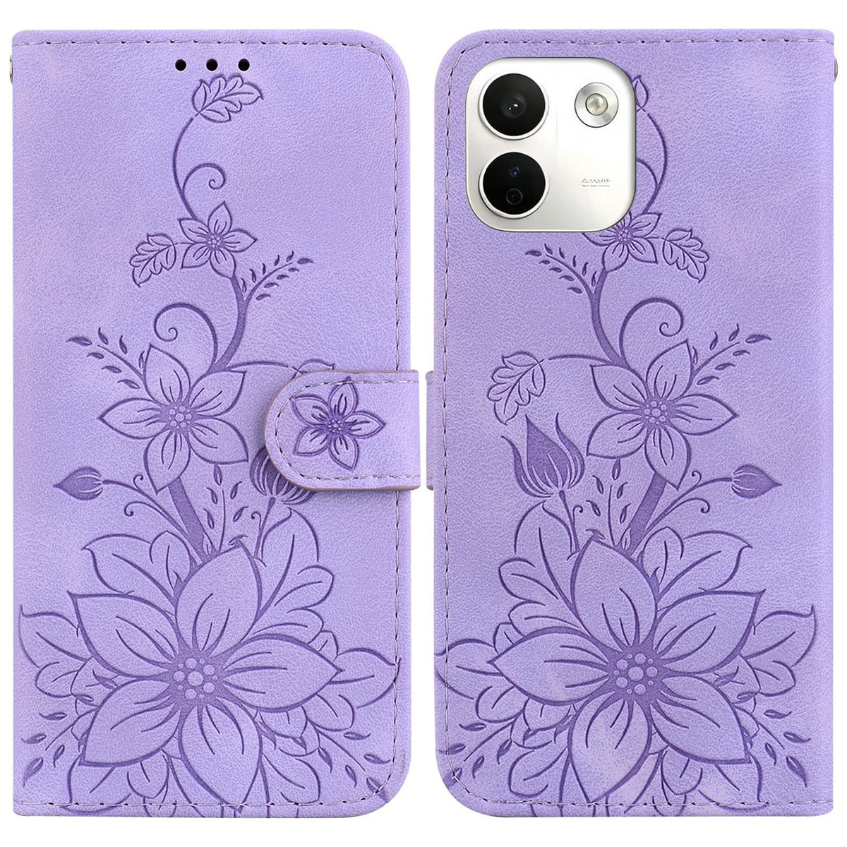 For Redmi Note 17 Pro Max / Note 17 Pro+ 5G Lily Embossed Leather Phone Case - Purple - EDA006711027B