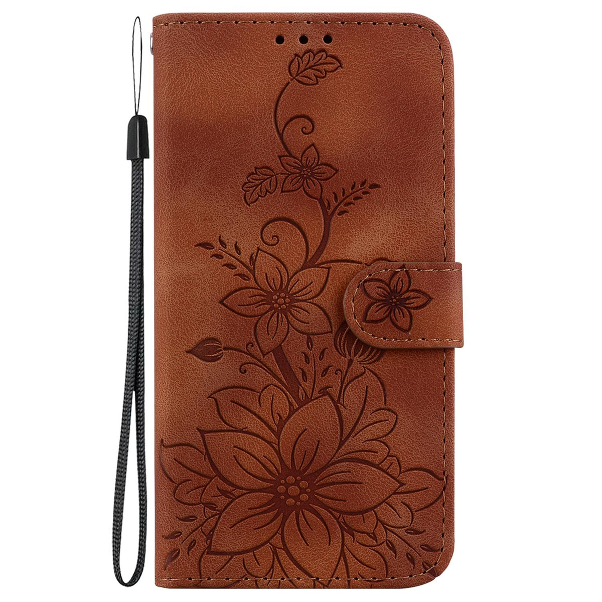 For Redmi Note 17 Pro Max / Note 17 Pro+ 5G Lily Embossed Leather Phone Case - Brown - EDA006711027C