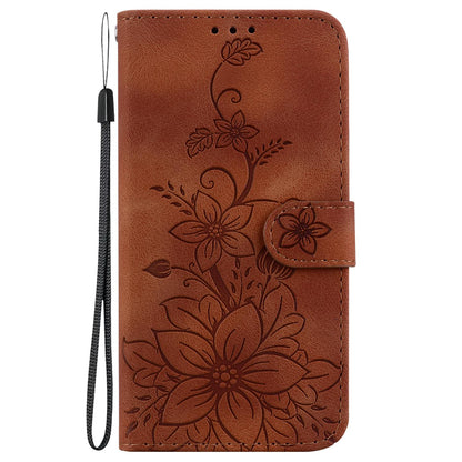 For Redmi Note 17 Pro Max / Note 17 Pro+ 5G Lily Embossed Leather Phone Case - Brown - EDA006711027C