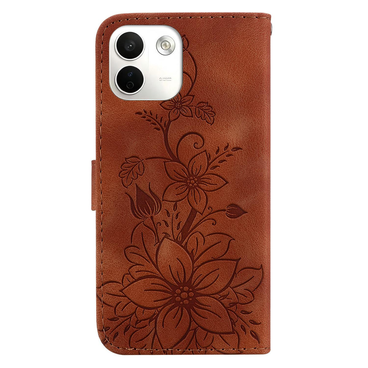 For Redmi Note 17 Pro Max / Note 17 Pro+ 5G Lily Embossed Leather Phone Case - Brown - EDA006711027C