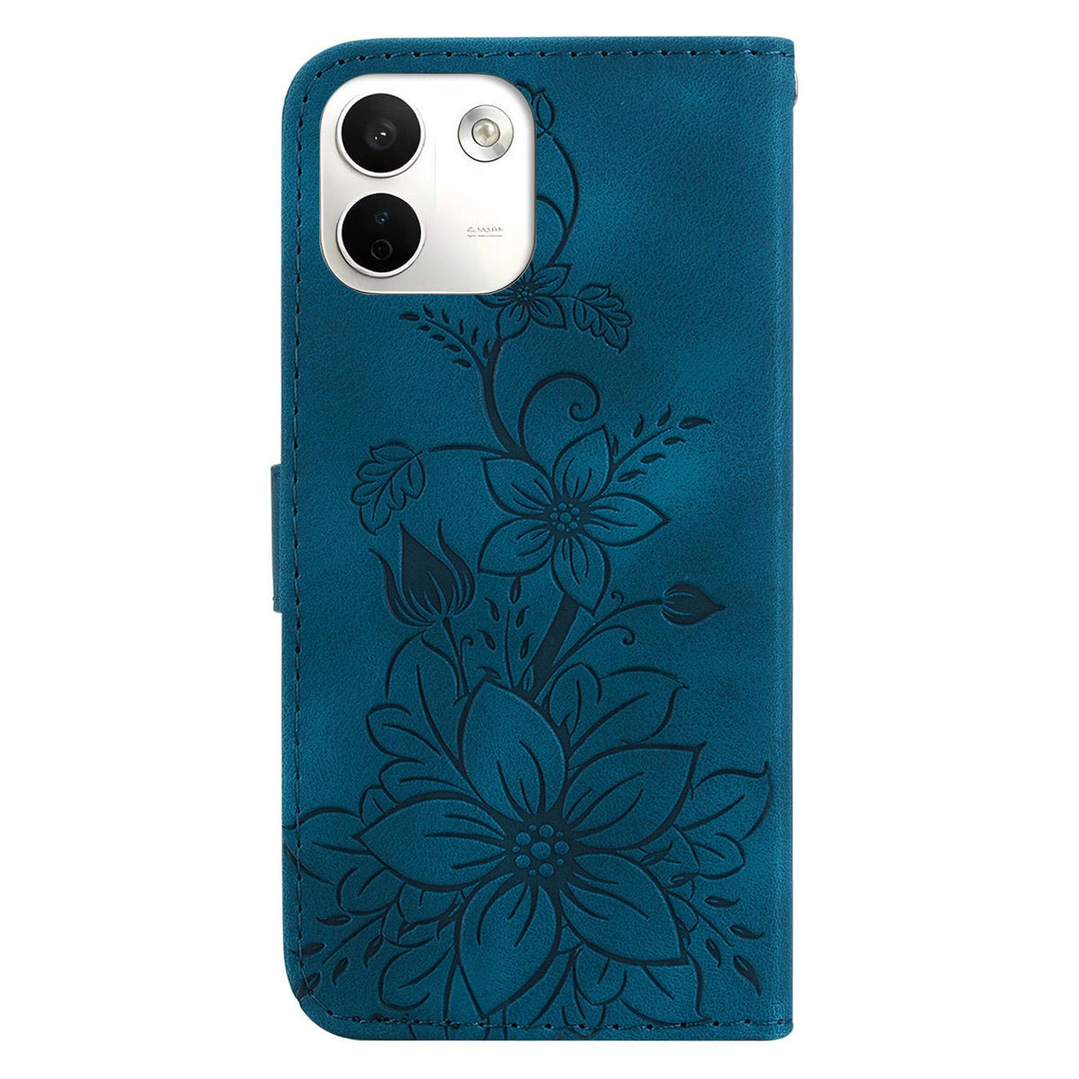 For Redmi Note 17 Pro Max / Note 17 Pro+ 5G Lily Embossed Leather Phone Case - Dark Blue - EDA006711027D