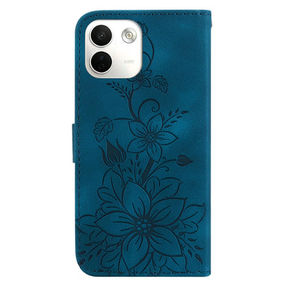 For Redmi Note 17 Pro Max / Note 17 Pro+ 5G Lily Embossed Leather Phone Case - Dark Blue - EDA006711027D