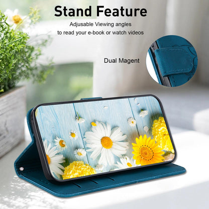 For Redmi Note 17 Pro Max / Note 17 Pro+ 5G Lily Embossed Leather Phone Case - Dark Blue - EDA006711027D
