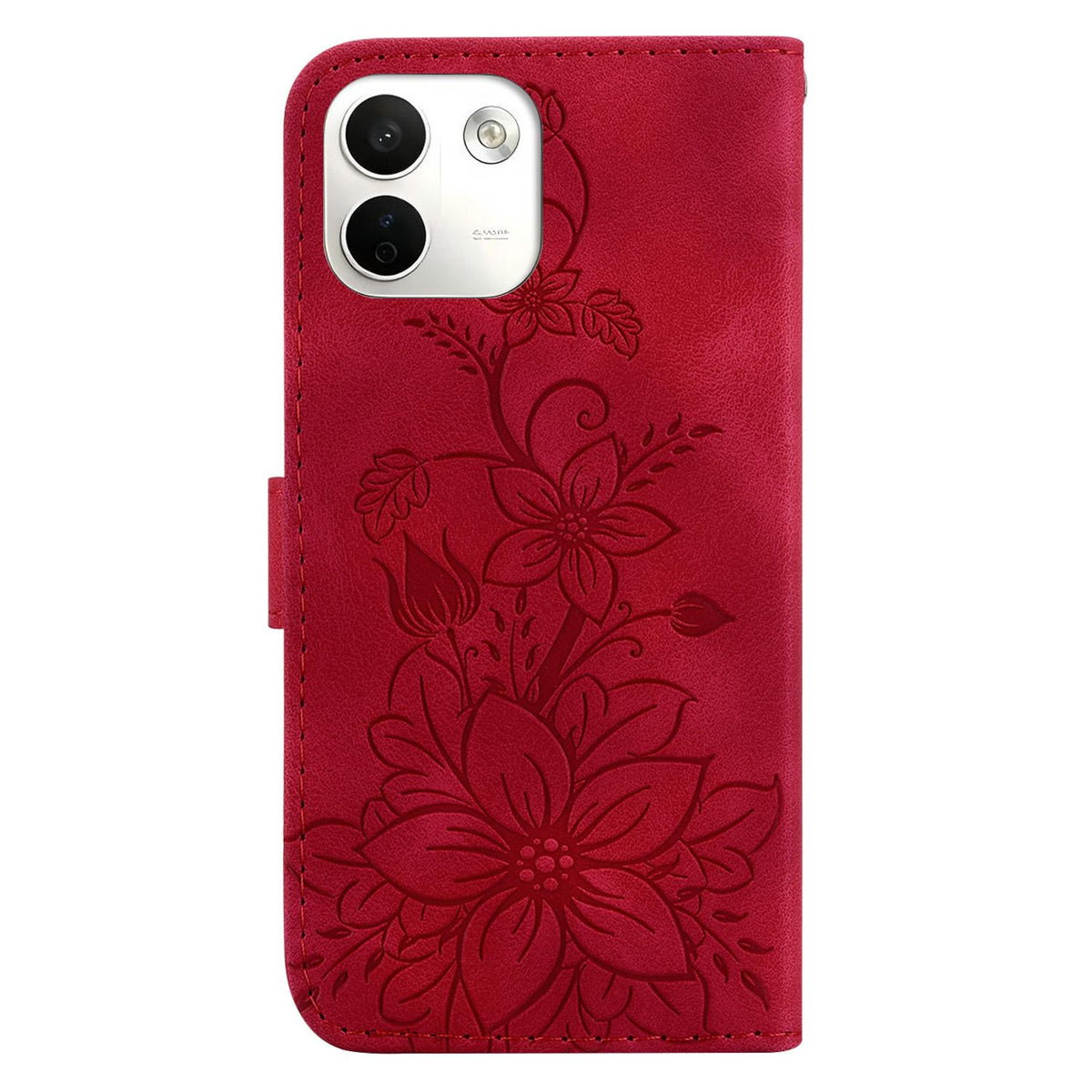 For Redmi Note 17 Pro Max / Note 17 Pro+ 5G Lily Embossed Leather Phone Case - Red - EDA006711027E