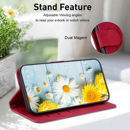 For Redmi Note 17 Pro Max / Note 17 Pro+ 5G Lily Embossed Leather Phone Case - Red - EDA006711027E