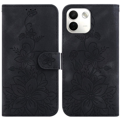 For Redmi Note 17 Pro Max / Note 17 Pro+ 5G Lily Embossed Leather Phone Case - Black - EDA006711027F